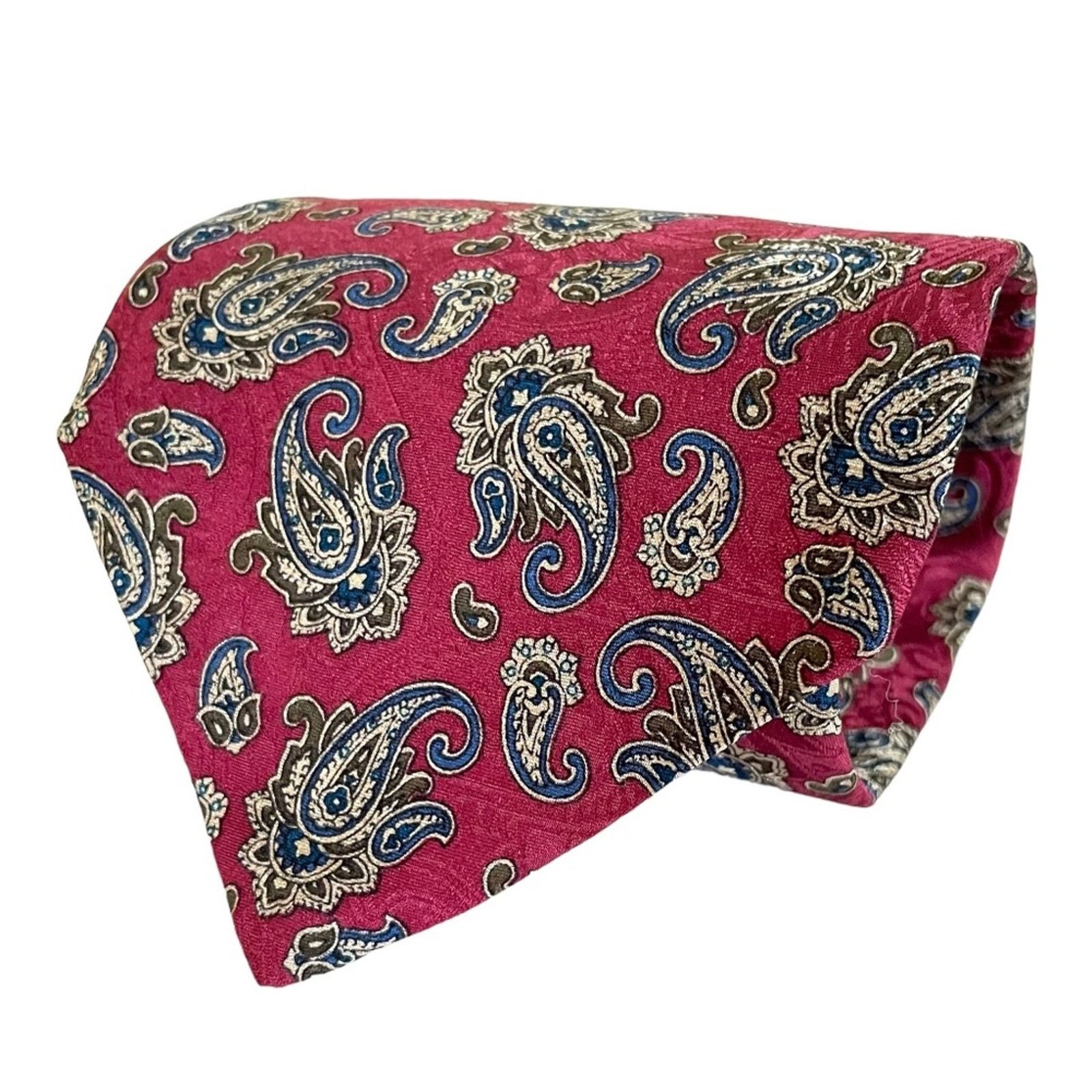 Liberty × Vintage Vintage Liberty of London Red Paisley Woven Silk Necktie Tie Size ONE SIZE - 1 Thumbnail