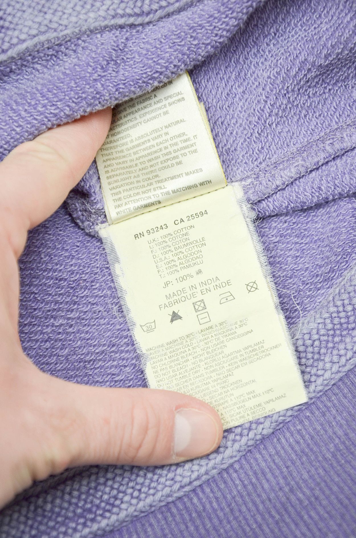 Diesel Diesel Stacked Deck Distressed Hoodie Purple - Size M Size US M / EU 48-50 / 2 - 10 Thumbnail