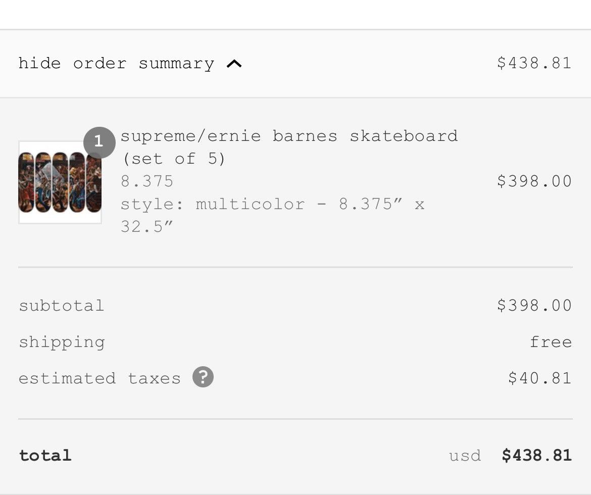 Supreme Supreme/Ernie Barnes Skateboard Deck Set (Set of 5) Size ONE SIZE - 2 Thumbnail