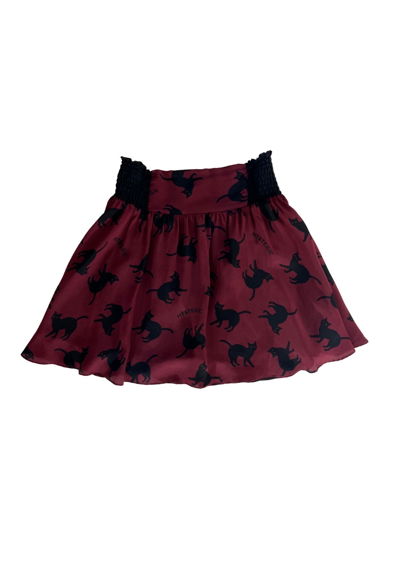 image of 2010S Hysteric Glamour Silk Mini Skirt in Maroon, Women's (Size 24)