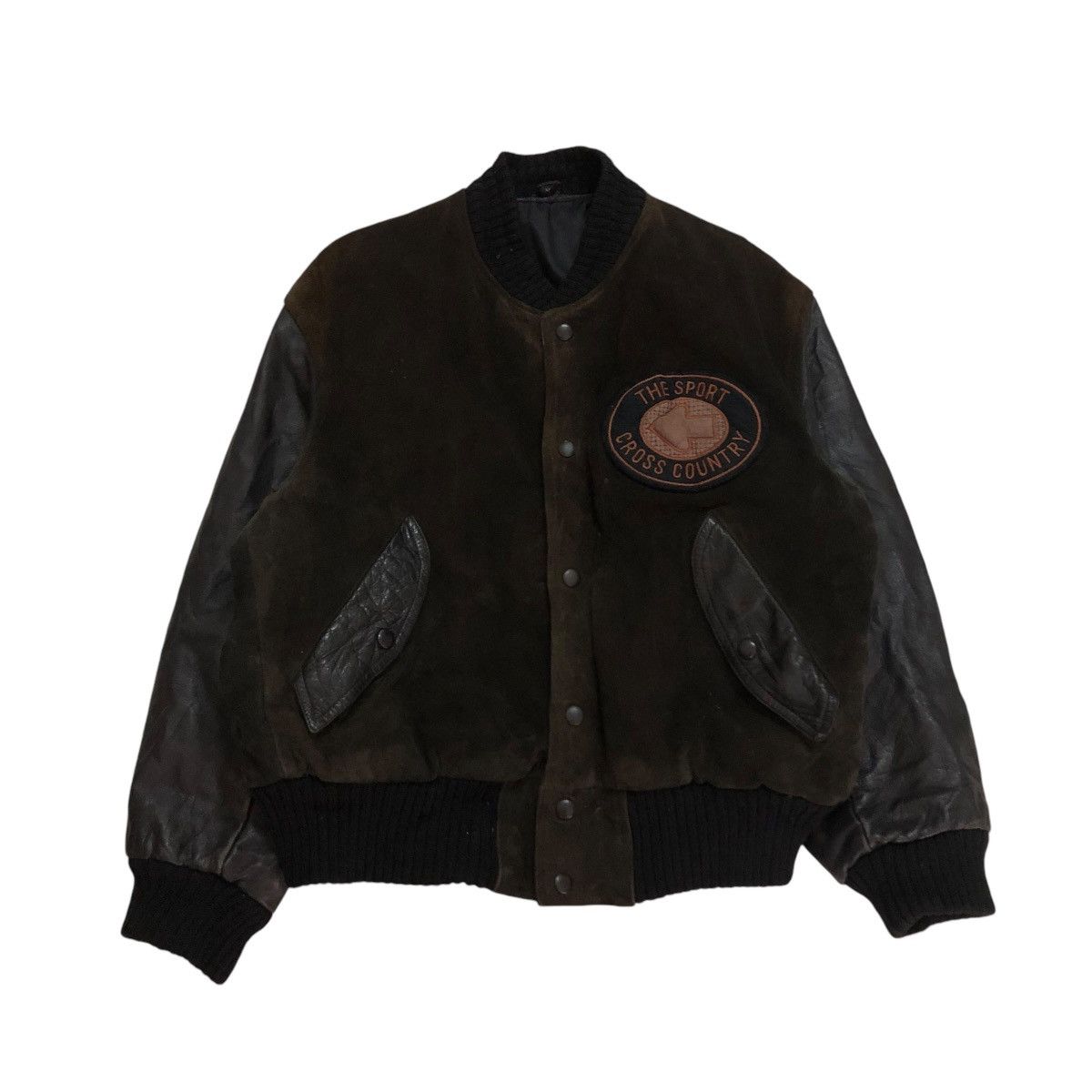 Japanese Brand 🔥VINTAGE BOMBER JACKET LEATHER CROSS COUNTRY ISSEY MIYAKE Size US M / EU 48-50 / 2 - 1 Thumbnail