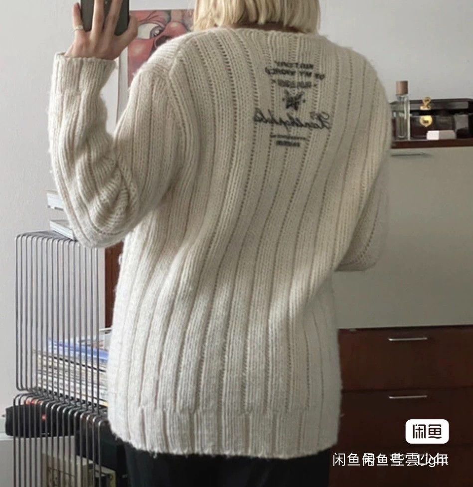 Raf Simons Raf Simons 19aw H.O.M.W. Off-shoulder Chunky Sweater Size S / US 4 / IT 40 - 7 Thumbnail