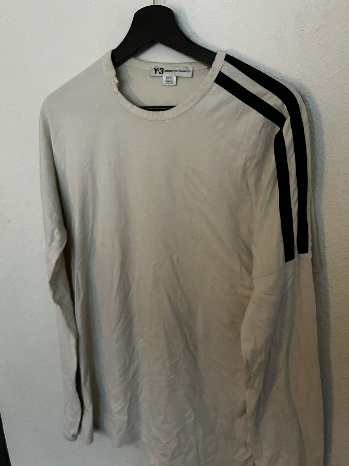 image of Y 3 x Yohji Yamamoto Y-3 Raw Collar Longsleeve in Off White, Men's (Size XS)