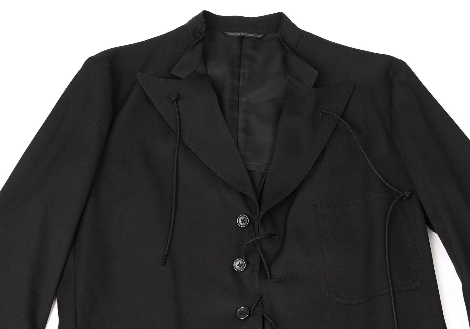 Yohji Yamamoto Yohji Yamamoto Wool Gabardine Jacket Black Size 3 Size US L / EU 52-54 / 3 - 2 Thumbnail