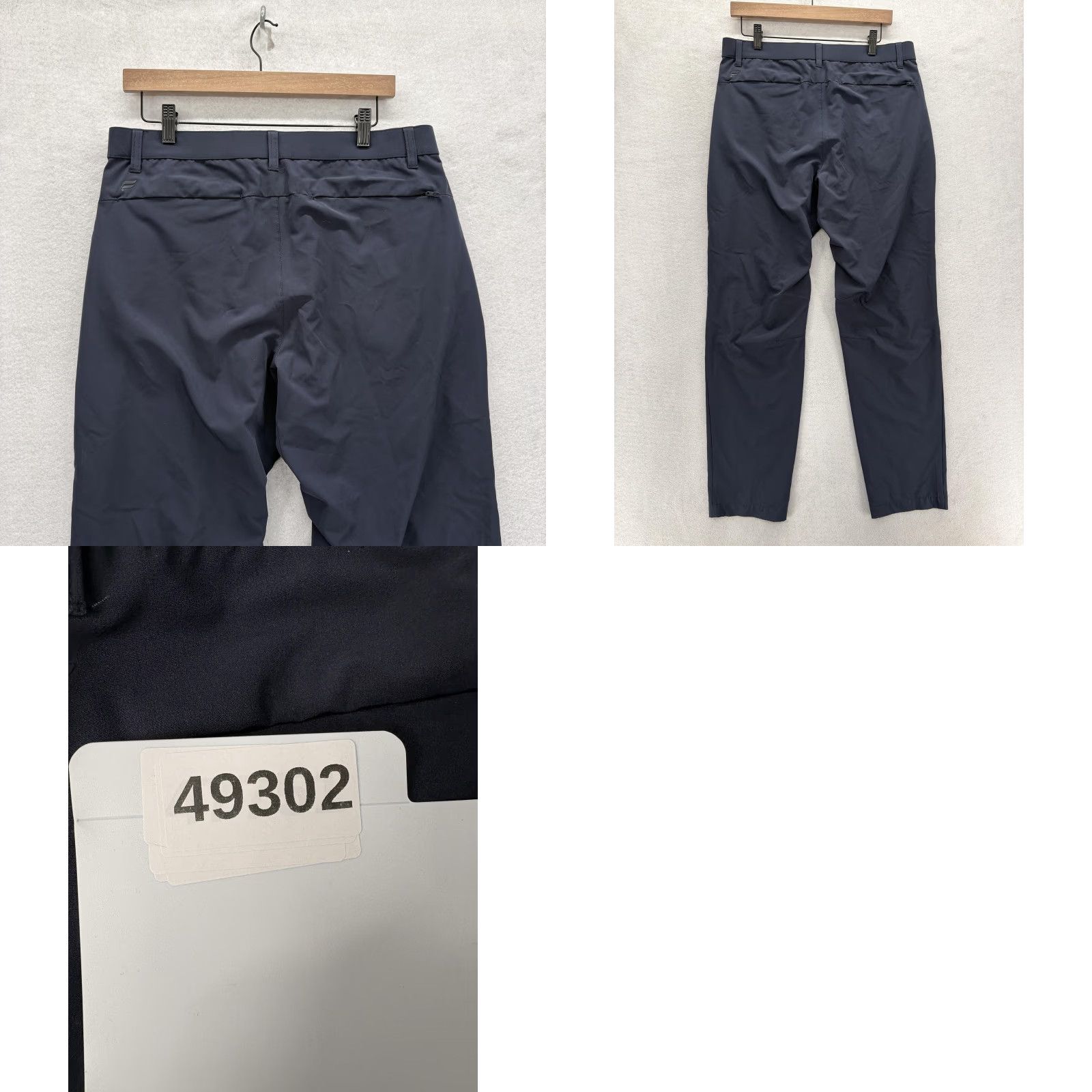 Fabletics Fabletics Mens Pant Chino Slim Tapered Flat Front Zip Pockets Navy Blue 34 in Inseam 30 in Regular Polyester Athletic Kold? Size US 33 - 8 Thumbnail