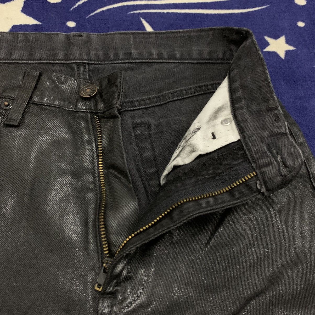 Vintage Edwin 503ZZ Waxed Jeans Black Coated Japan Denim