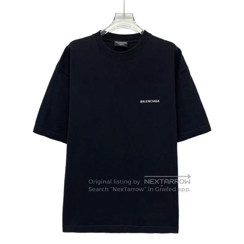 Balenciaga Balenciaga Black Cotton Logo Letter Print Cotton Crewneck Size US XS / EU 42 / 0 - 1 Thumbnail