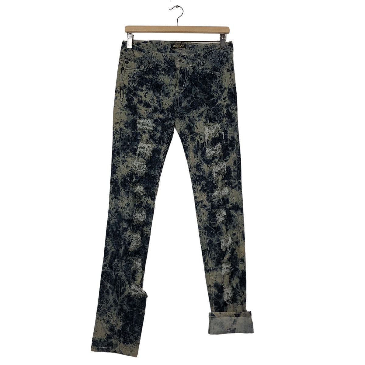Hysteric Glamour 🔥Acid Wash Design Skinny Distressed Denim Jeans Works Japan Size US 30 / EU 46 - 11 Thumbnail