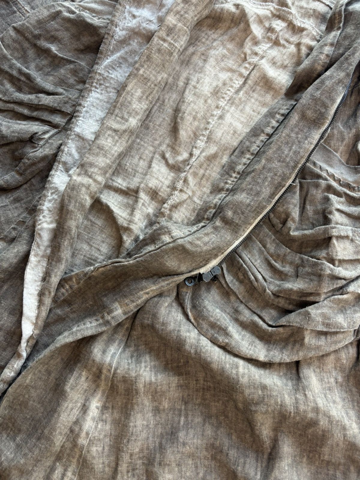 Other 90s natural linen fabric archive distressed asymmetric coat Size M / US 6-8 / IT 42-44 - 7 Thumbnail