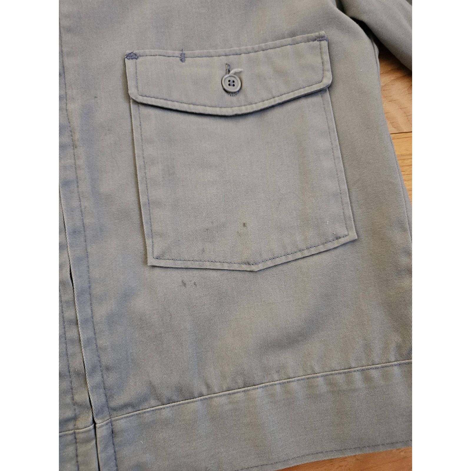 Lee Lee Chetopa McDonald Dairy Patch Twill Gray Jacket Sz 38 60s Size US M / EU 48-50 / 2 - 7 Thumbnail
