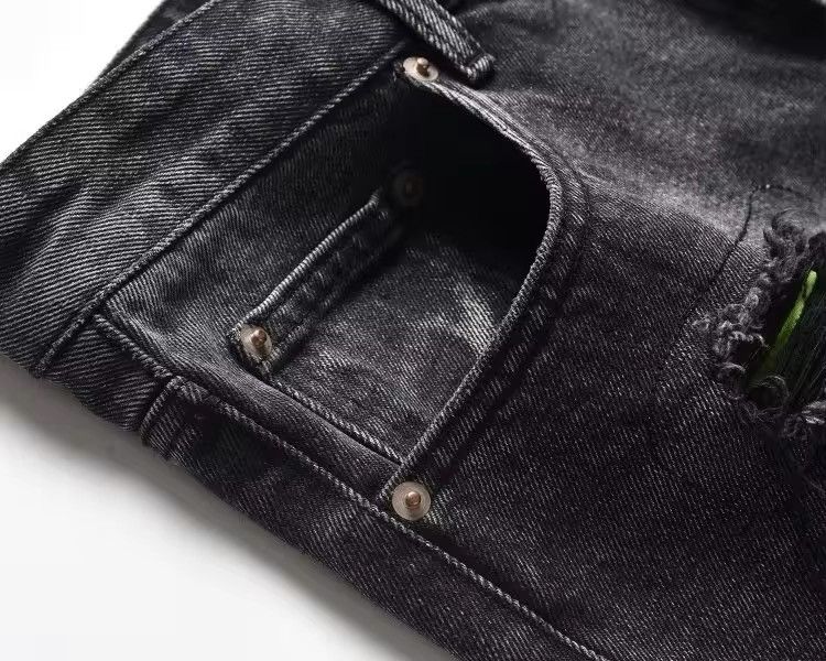 Sandy Black Distressed Damaged Style Jorts Shorts