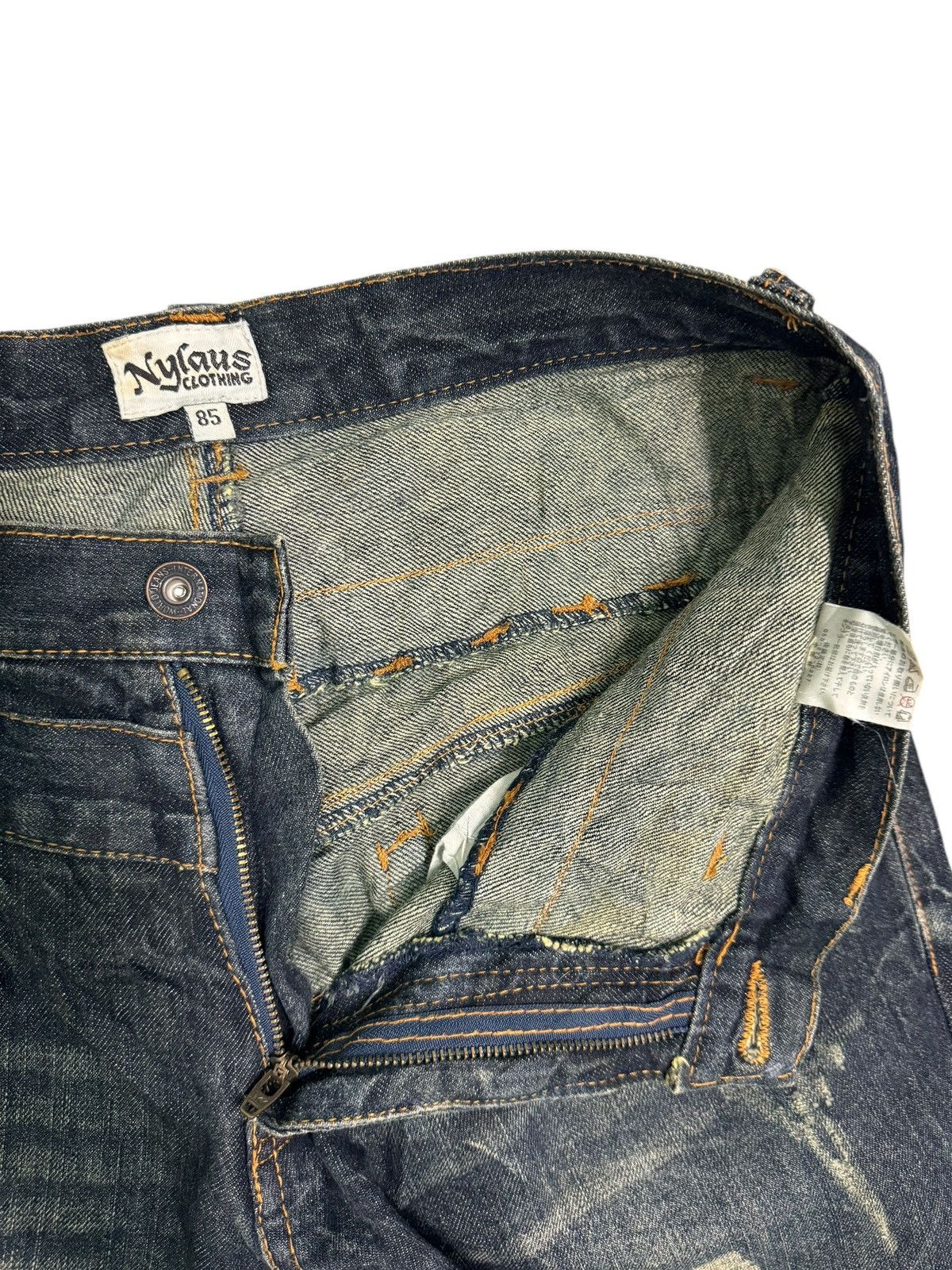 Japanese Brand ⚡️⚡️Distressed Japanese Nylaus Double Waist Jeans Size US 32 / EU 48 - 11 Thumbnail