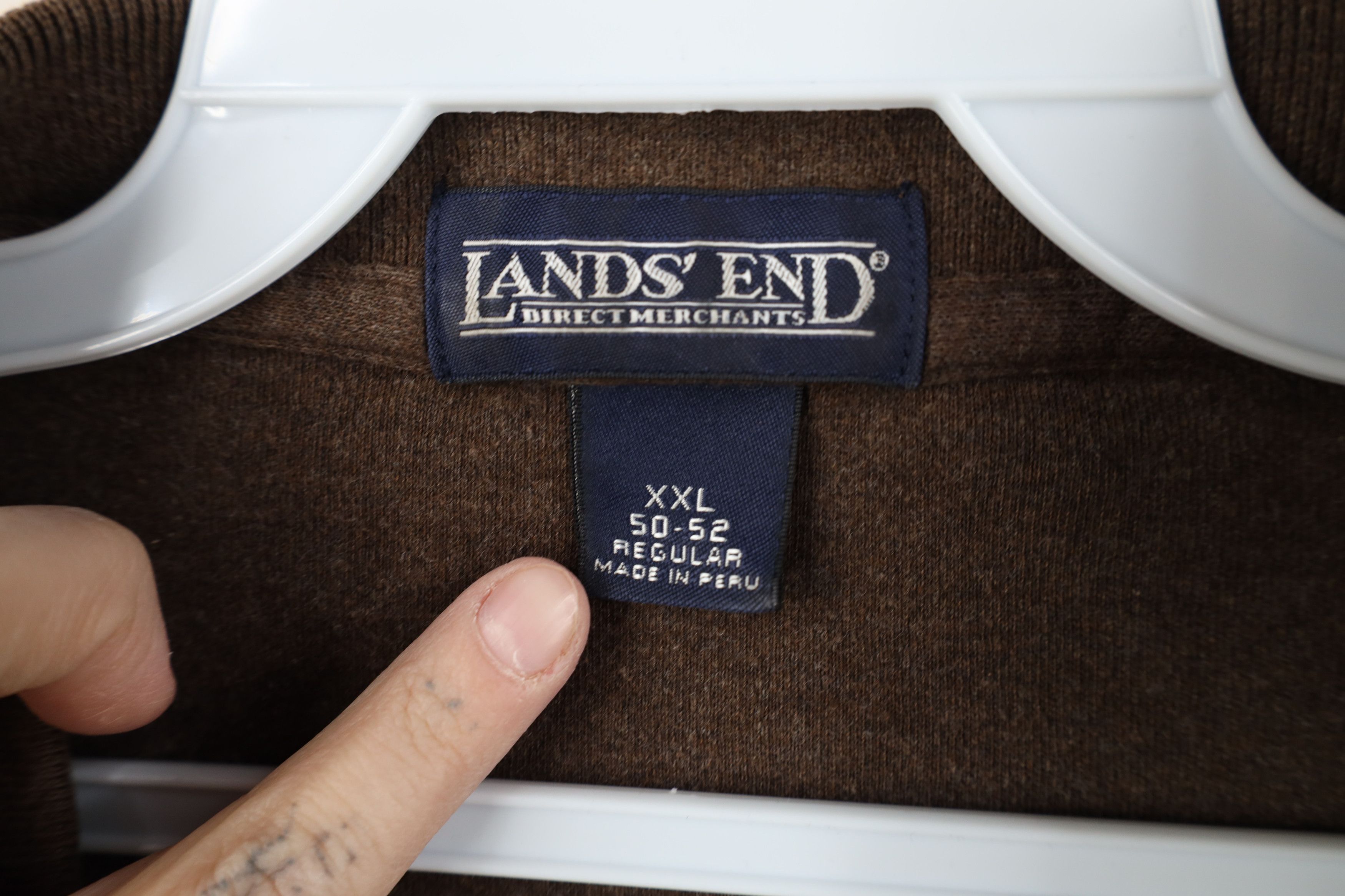 Lands' End Vintage Lands End Cotton Long Sleeve Rugby Polo Shirt Brown Size US XXL / EU 58 / 5 - 10 Thumbnail