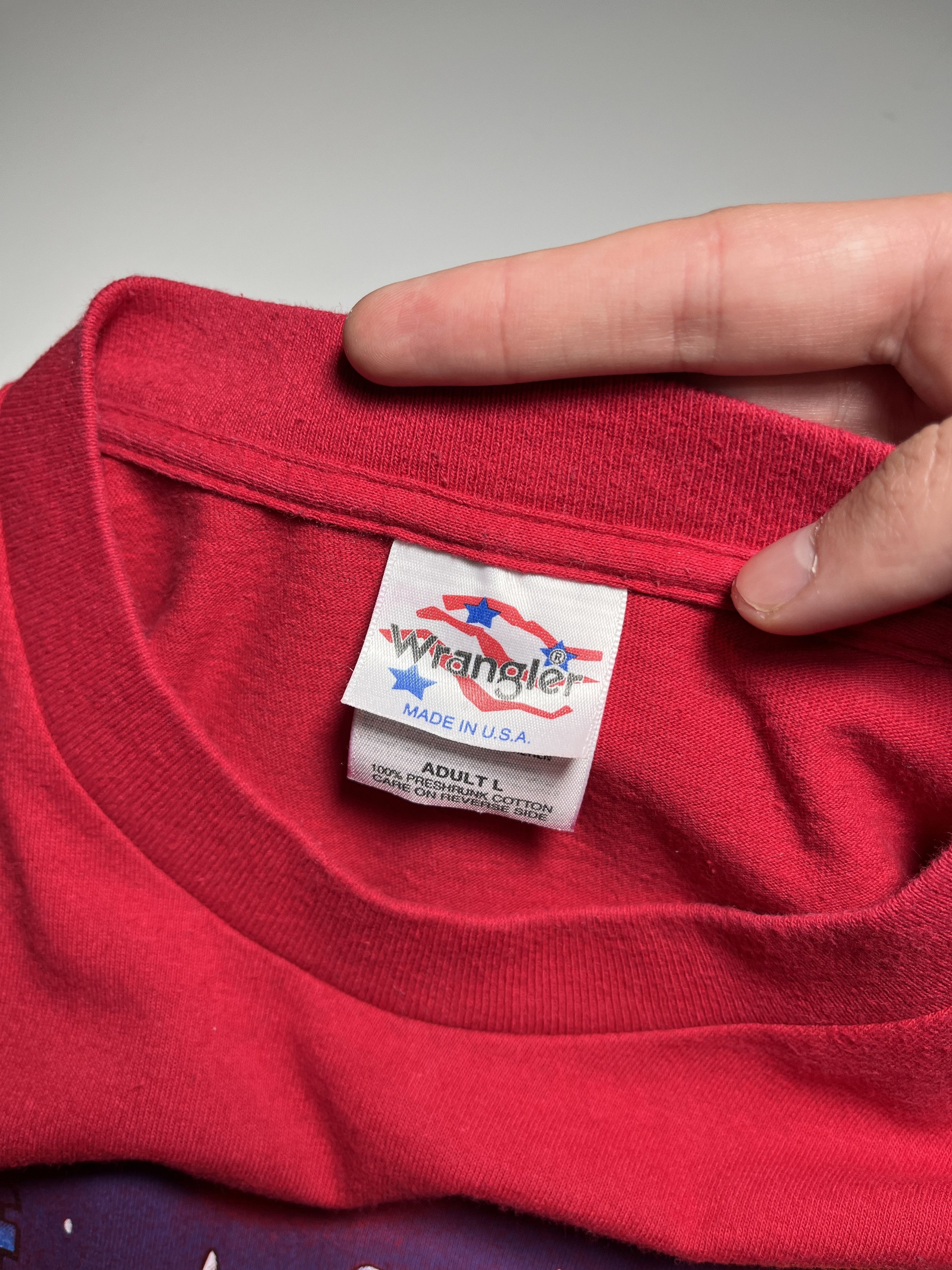 Vintage × Wrangler Wrangler Vintage 1994 Pure Western No Bull Made in USA Tee Size US L / EU 52-54 / 3 - 10 Thumbnail