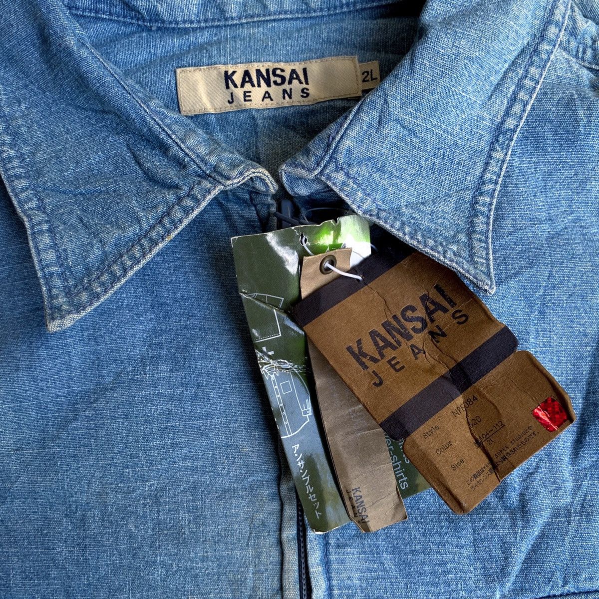 Kansai Yamamoto × Vintage Vintage Kansai Jeans Zipper Shirt Denim Jacket Size US XXL / EU 58 / 5 - 4 Thumbnail