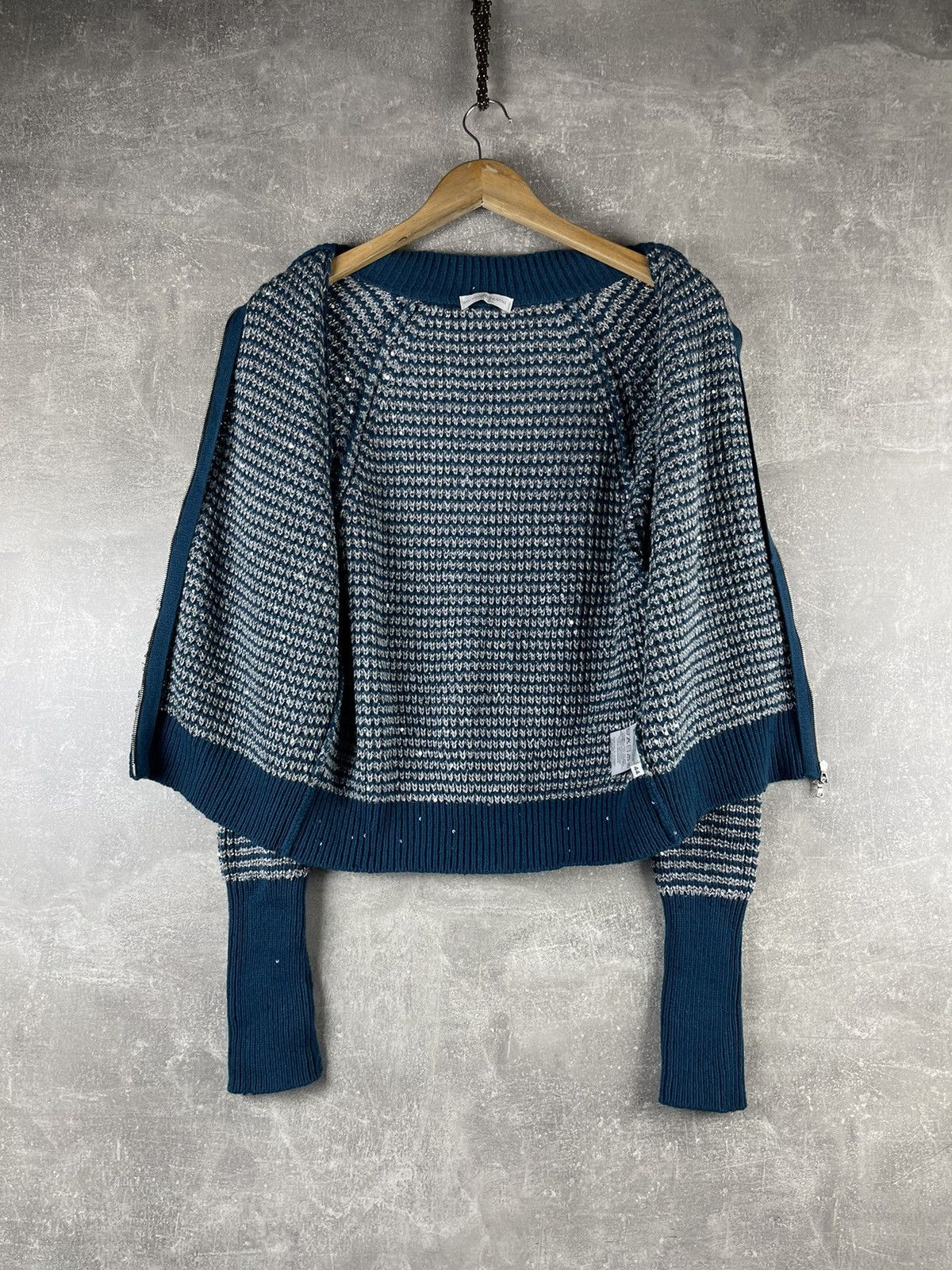 Other Rocco Ragni Cashmere Blue Knit Jacket Size 44 Made in Italy Size M / US 6-8 / IT 42-44 - 9 Thumbnail