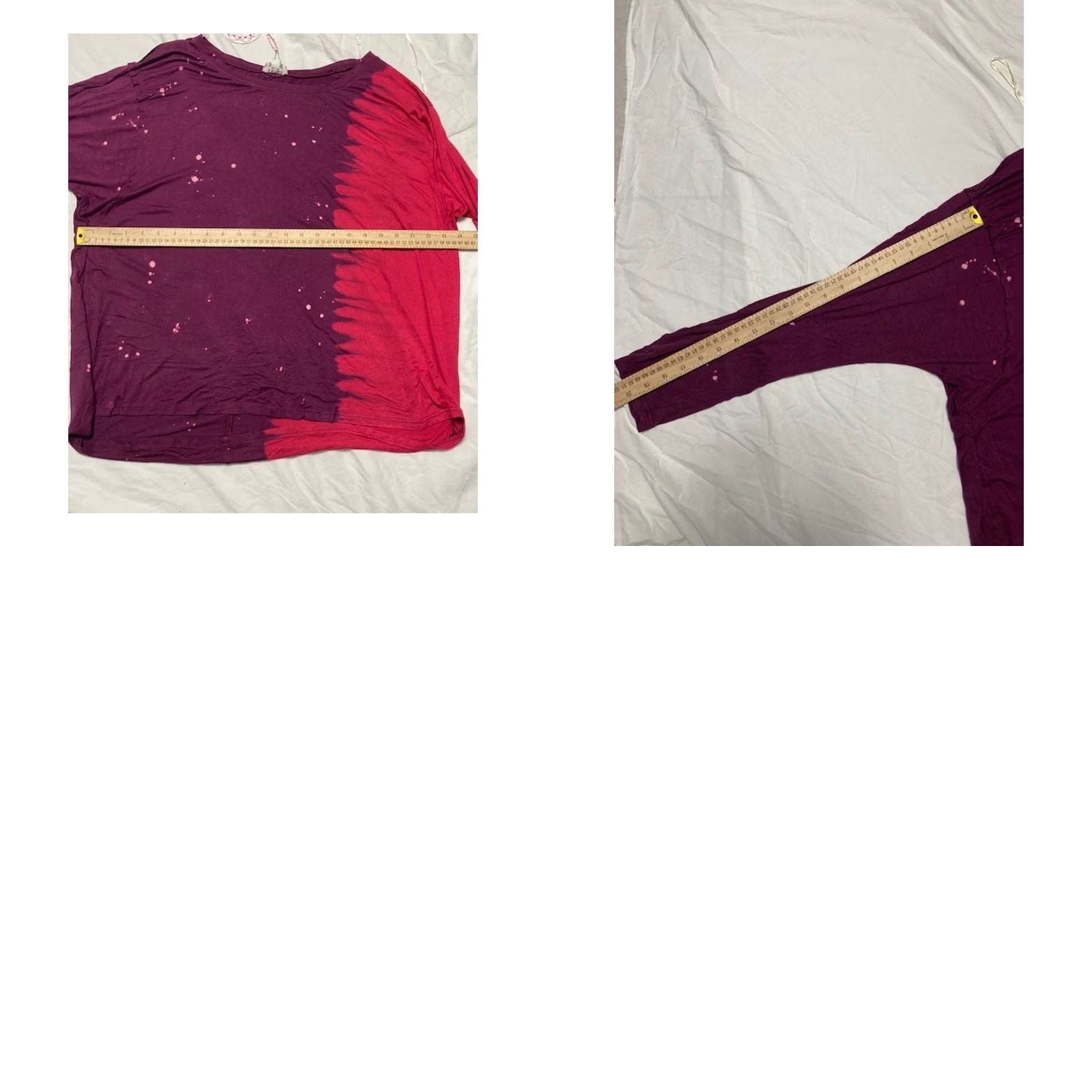 Vintage Umgee Long Sleeve Tunic Top - Purple Red Tie Dye Size M / US 6-8 / IT 42-44 - 8 Thumbnail