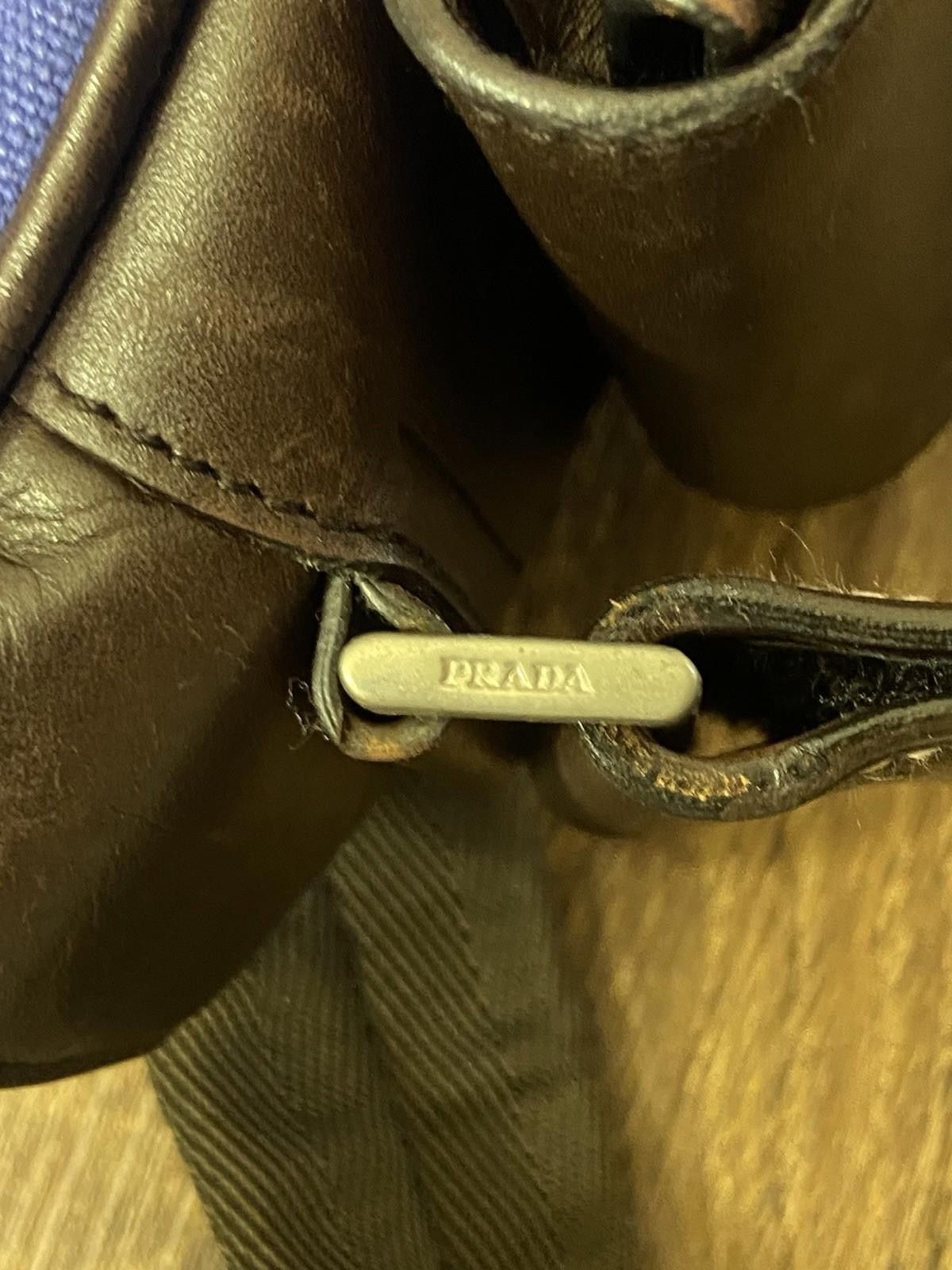 Prada Prada Blue Canvas Leather BuckleFlap Crossbody Messenger Bag Size ONE SIZE - 11 Thumbnail