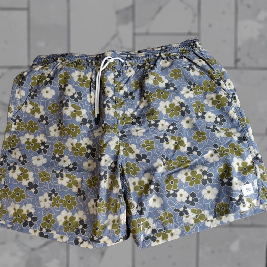 Katin Katin Mens Shorts XL Blue Floral All over Print Shorts Size US 36 / EU 52 - 1 Thumbnail