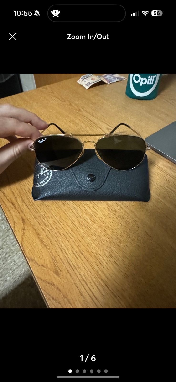 RayBan Ray-Ban Aviator Titanium Sunglasses Polarized Size ONE SIZE - 1 Thumbnail