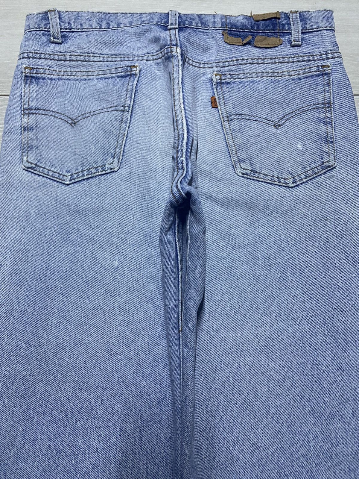 Levi's Vintage Levis 517 Orange Tab Flare Bootcut Distressed Jeans Size US 32 / EU 48 - 4 Thumbnail