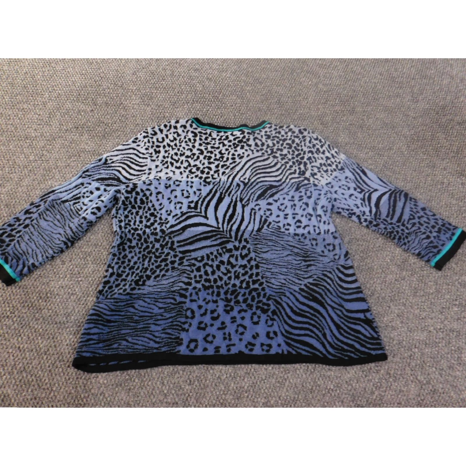 Vintage Alfred Dunner Sweater Womens Pullover L Blue Geometric Raglan Sleeve Crew Neck Modern American Knit Geometric Pattern Casual Size L / US 10 / IT 46 - 7 Thumbnail