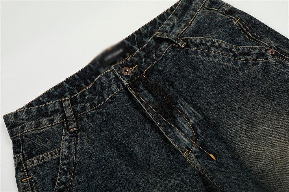 Jean Men's loose-fitting casual washed distressed retro jeans Size US 32 / EU 48 - 3 Thumbnail