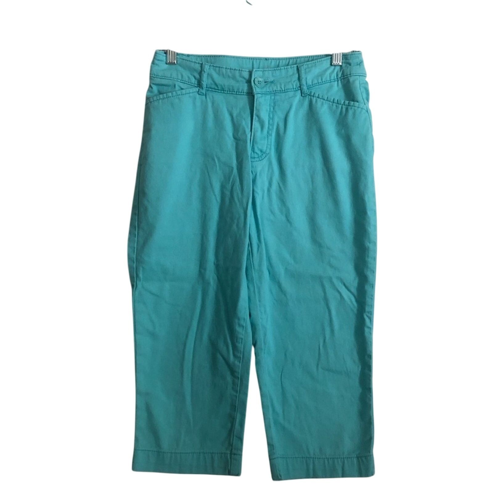 St. Johns Bay St Johns Bay Aqua Sail Turquoise Blue Cropped Capri Pants Size 27" / US 4 / IT 40 - 1 Thumbnail