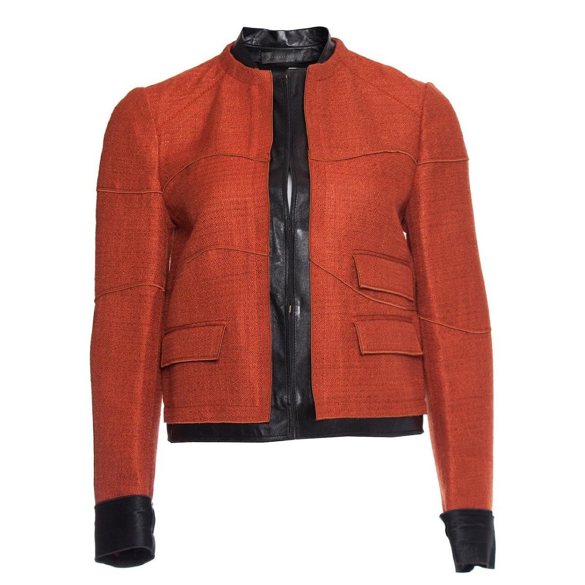 Proenza Schouler Proenza Schouler - Leather Trimmed Tweed Canvas Jacket Size XS / US 0-2 / IT 36-38 - 1 Thumbnail