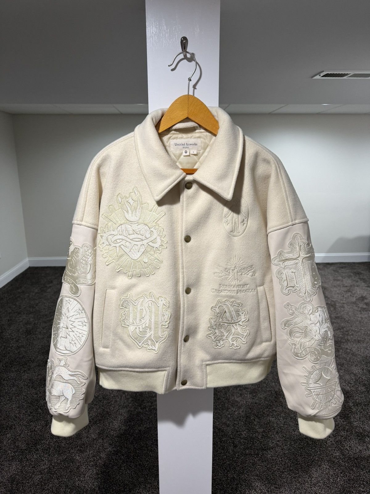 Untitled Artworks Untitled Artworks Milano Angel of Peace Varsity Cream Jacket Size US S / EU 44-46 / 1 - 2 Thumbnail