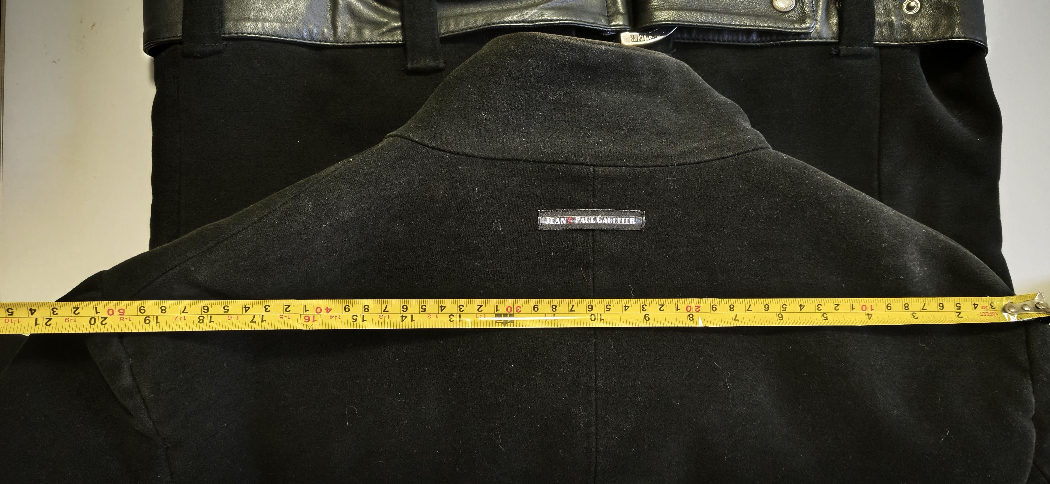 Jean Paul Gaultier Black velvet coat with black leather straps Size US L / EU 52-54 / 3 - 14 Thumbnail