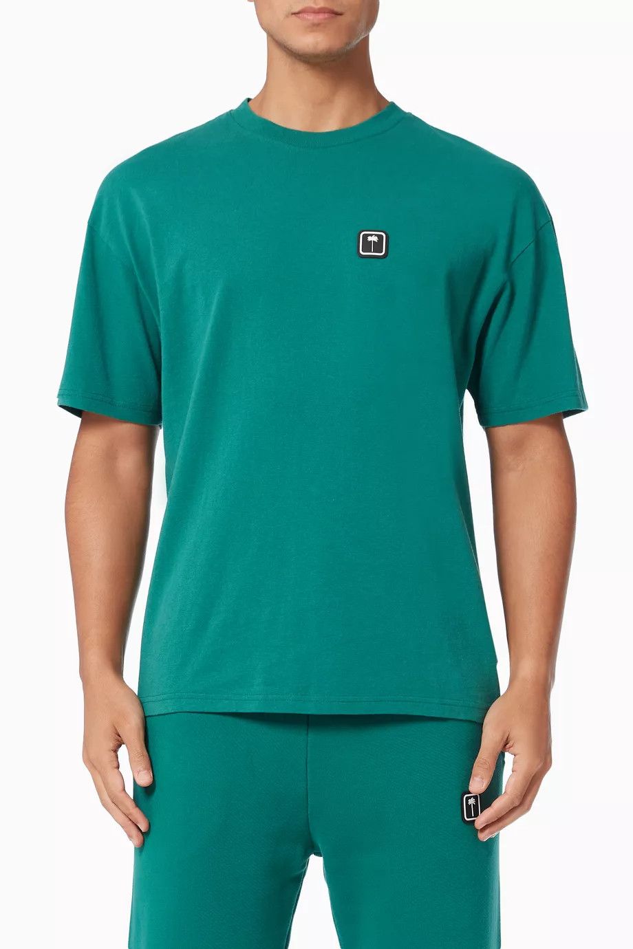Palm Angels o1y0325 Logo Crewneck T-Shirt in Emerald Green Size US XXS / EU 40 - 1 Thumbnail