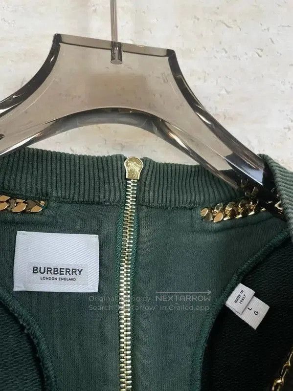 Burberry Burberry Green Cotton Women's Sweatshirt. Size L / US 10 / IT 46 - 4 Thumbnail