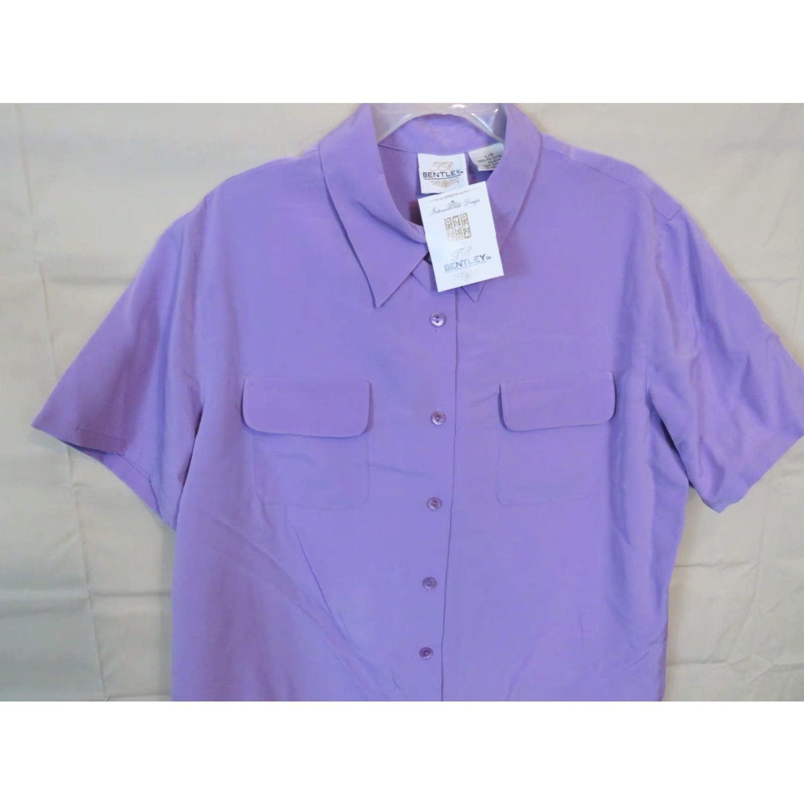 Vintage VINTAGE Bentley Purple Shirt L/XL Regular 1990s NOS with tags Women?Mens? Size L / US 10 / IT 46 - 3 Thumbnail