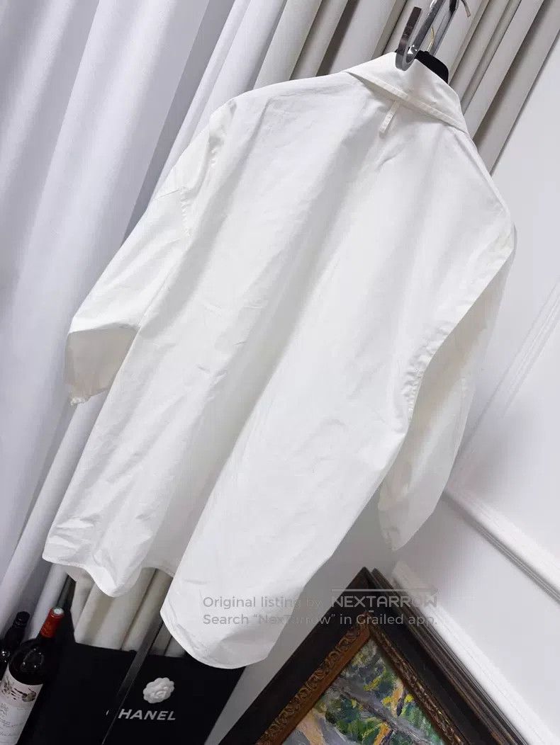 Hermes Hermes White Drawstring Pig Nose Silver扣 Long Sleeve Shirt Size XXS / US 00 / IT 34 - 2 Thumbnail