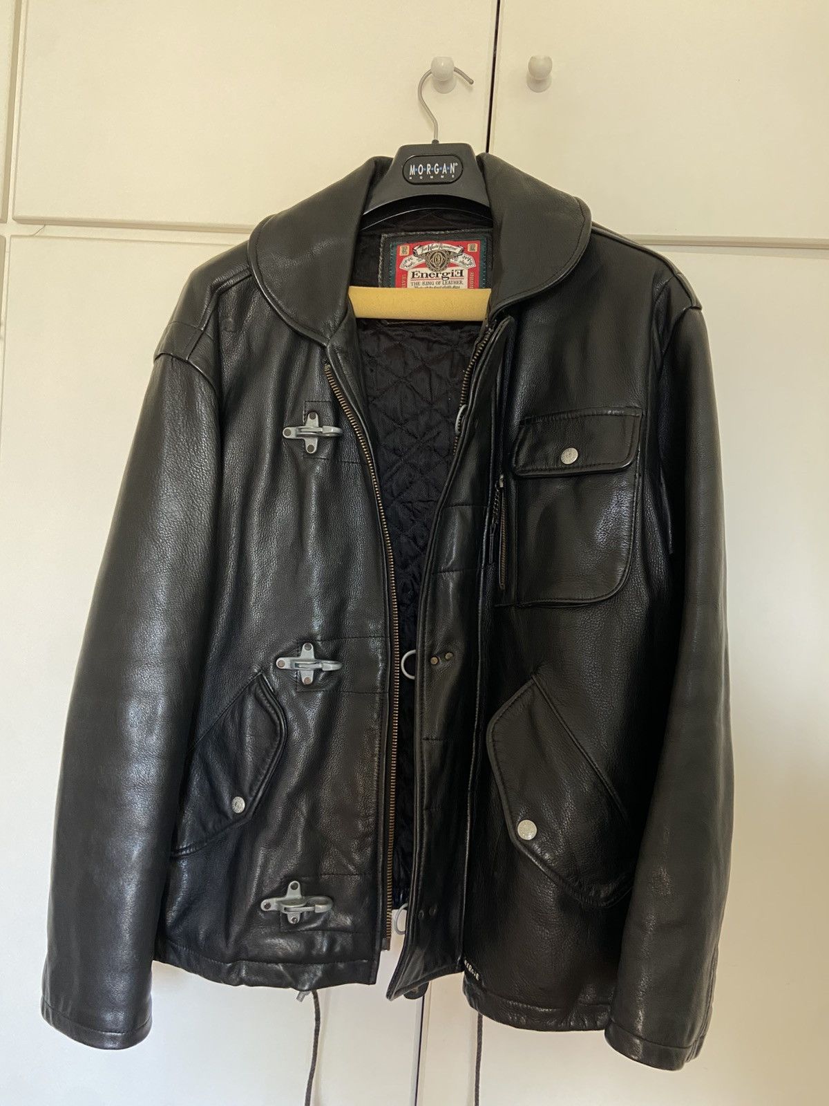 Genuine Leather Vintage Fireman Clasp leather jacket Size US L / EU 52-54 / 3 - 2 Thumbnail