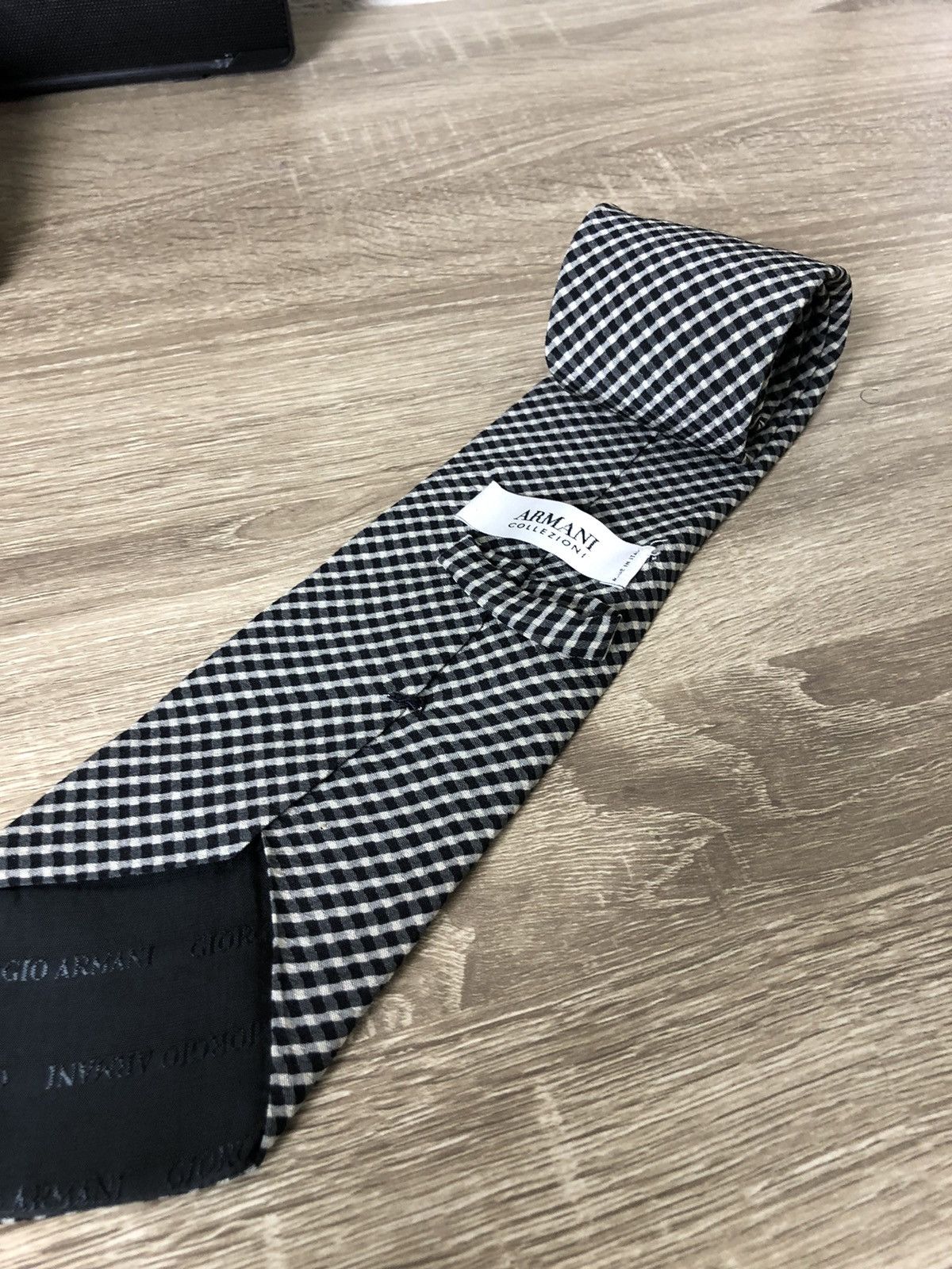 Armani Armani Collezioni Italian Tie Cravate Check Size ONE SIZE - 4 Thumbnail