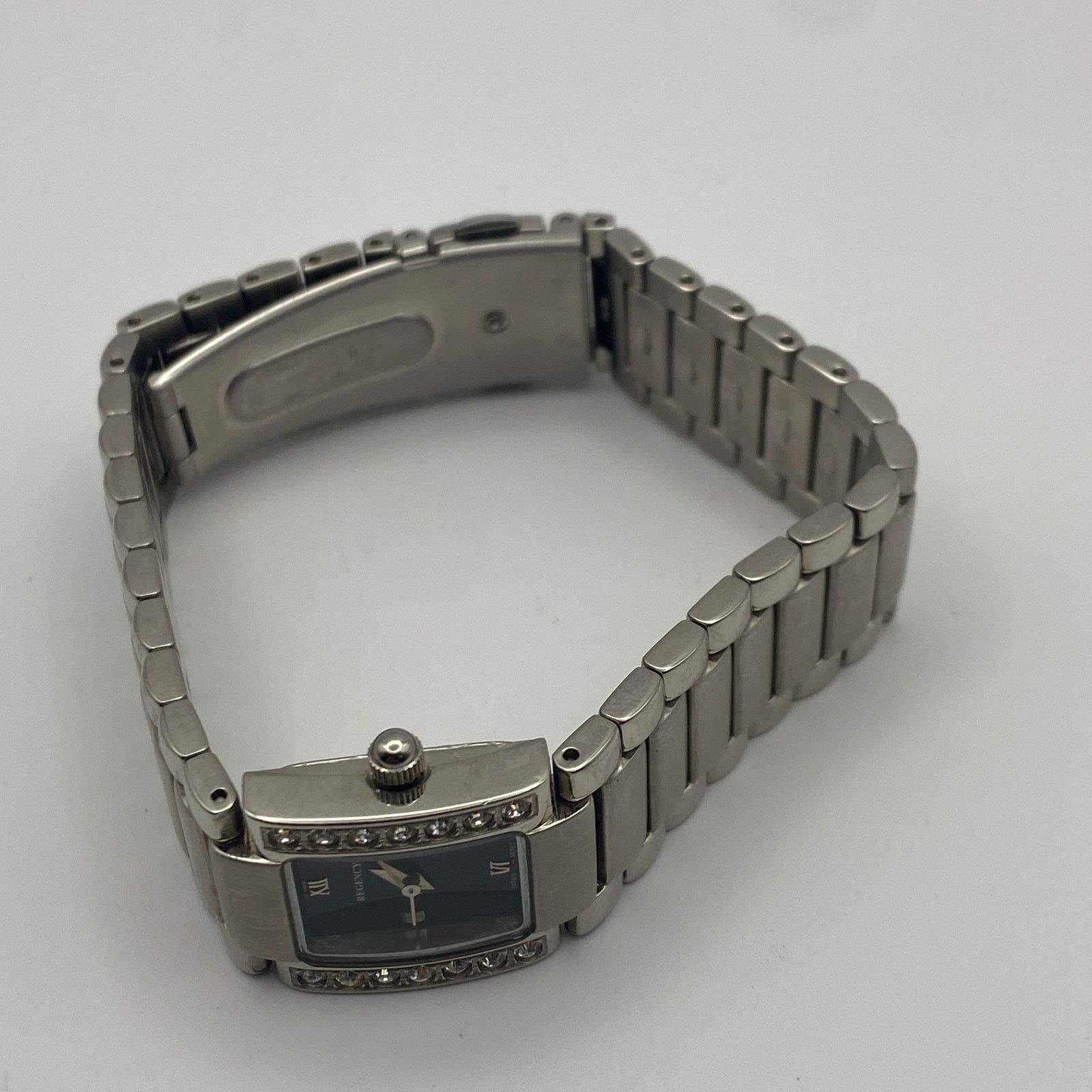 Other Elegant Regency Silver Tone Watch Black Dial Crystal Bezel Size ONE SIZE - 6 Thumbnail
