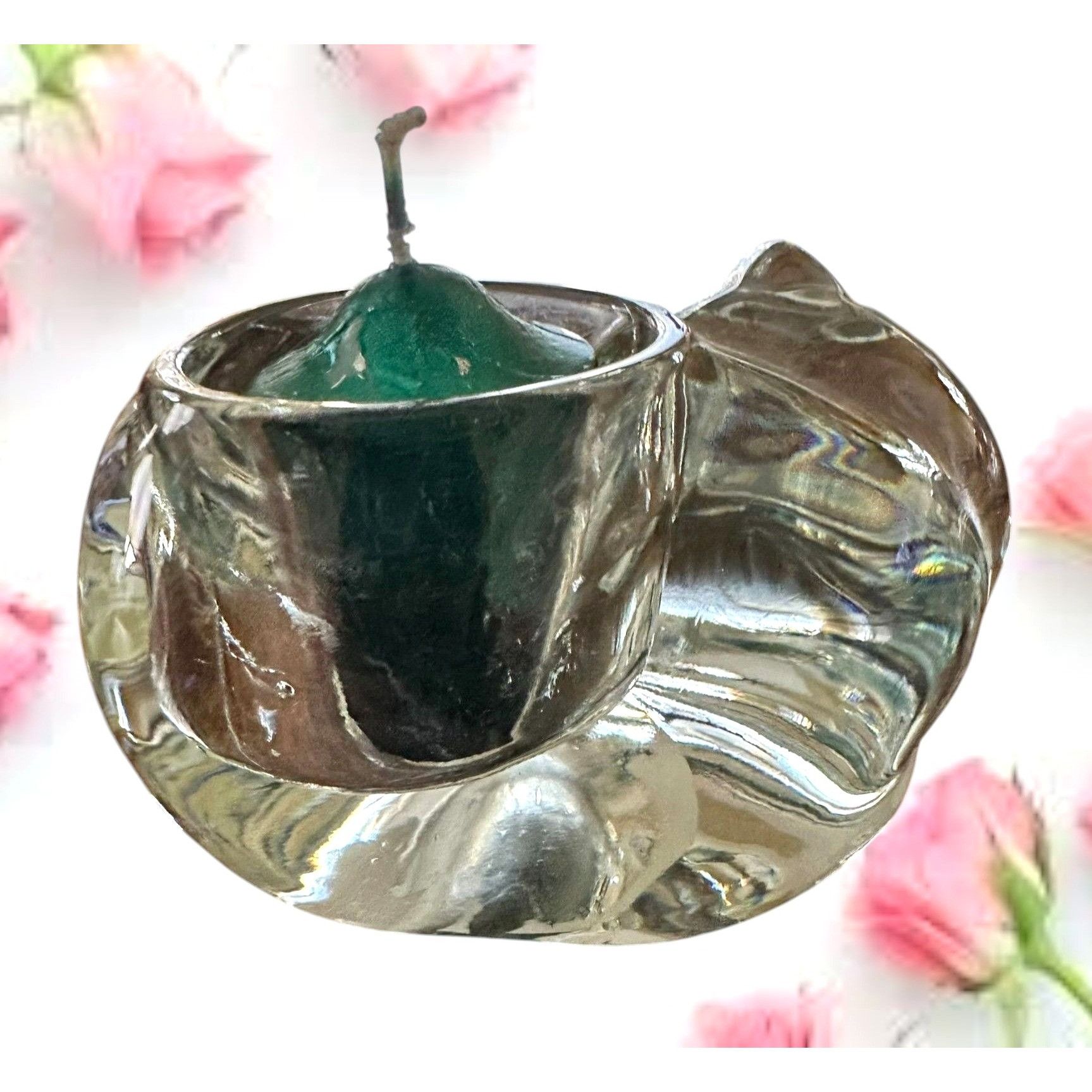 Handmade × Vintage Vintage Indiana Glass Cat Votive Holder Clear Crystal With C Size ONE SIZE - 6 Thumbnail
