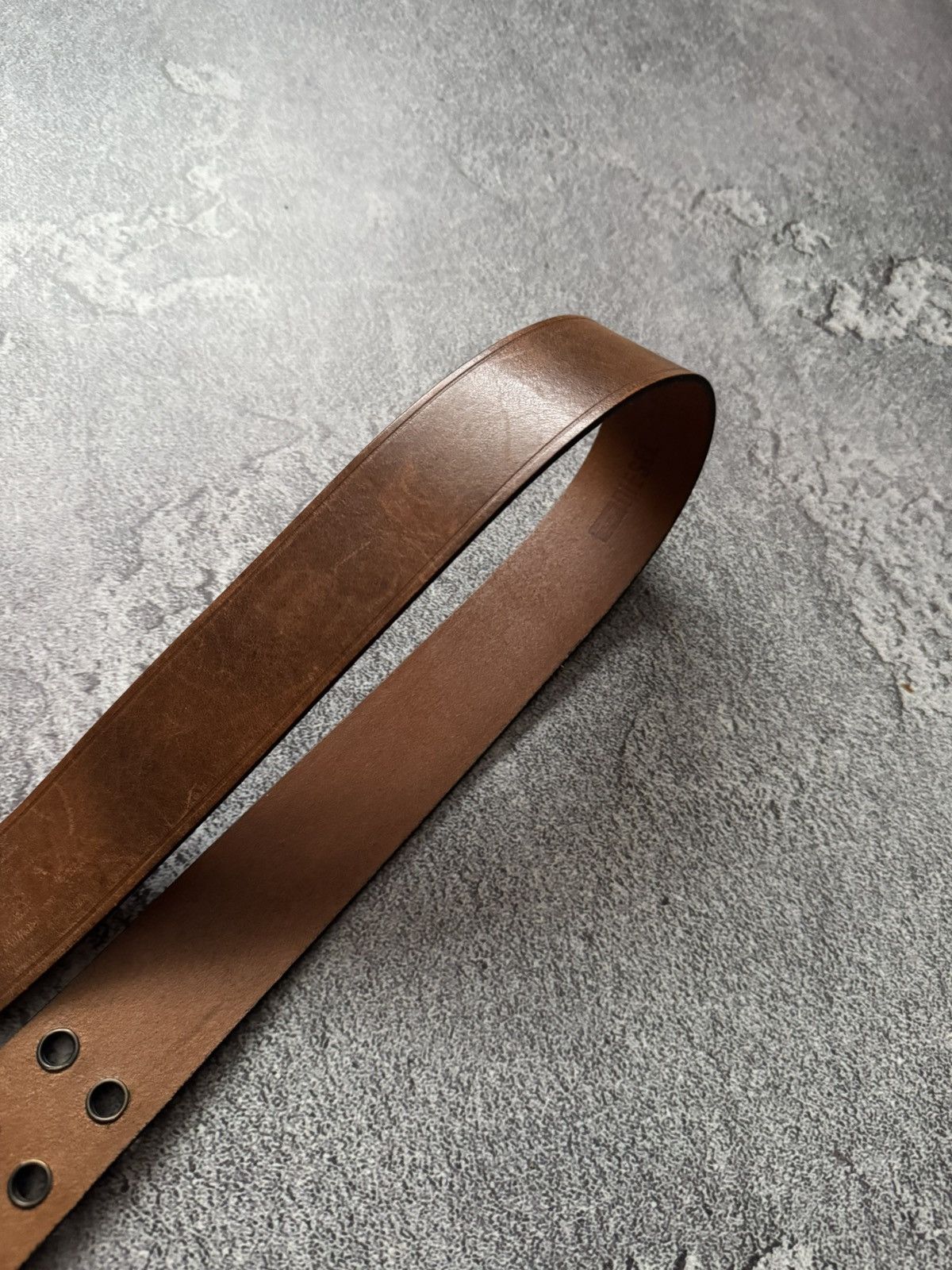 Diesel × Diesel Black Gold Diesel 100cm vintage brown leather belt biker Size ONE SIZE - 16 Thumbnail