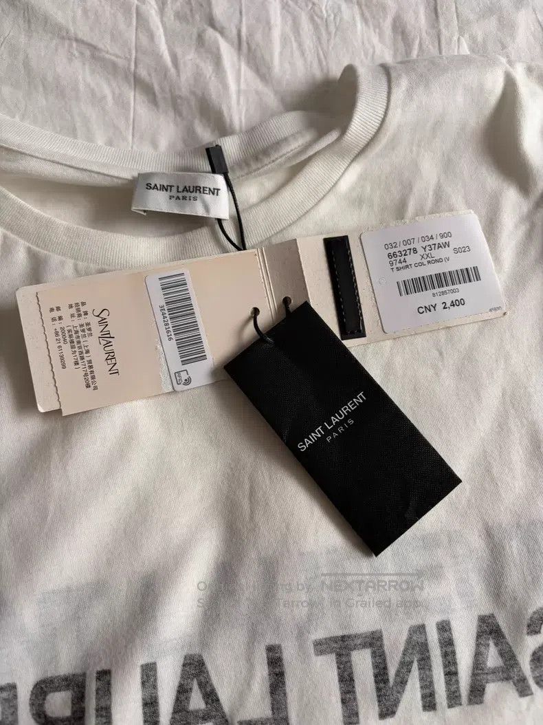 Saint Laurent Paris Saint Laurent Paris Mirror Letter T-Shirt Size US XXL / EU 58 / 5 - 3 Thumbnail