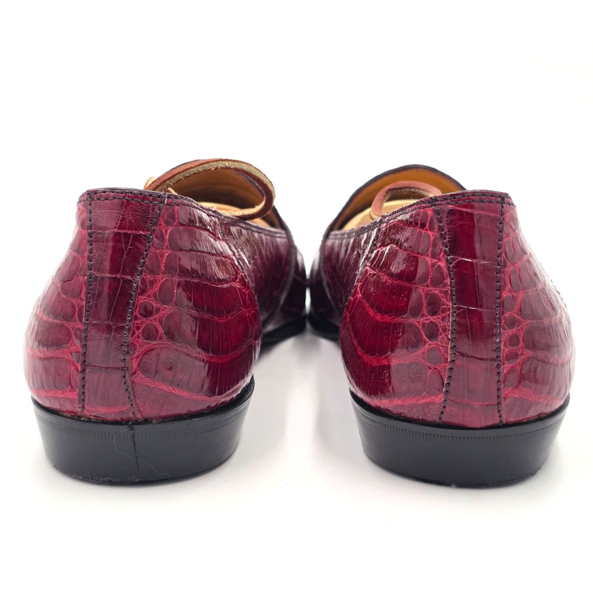 David Eden Vintage Crocodile Burgundy David Eden Exotic Italy Loafers Size US 11 / EU 44 - 7 Thumbnail