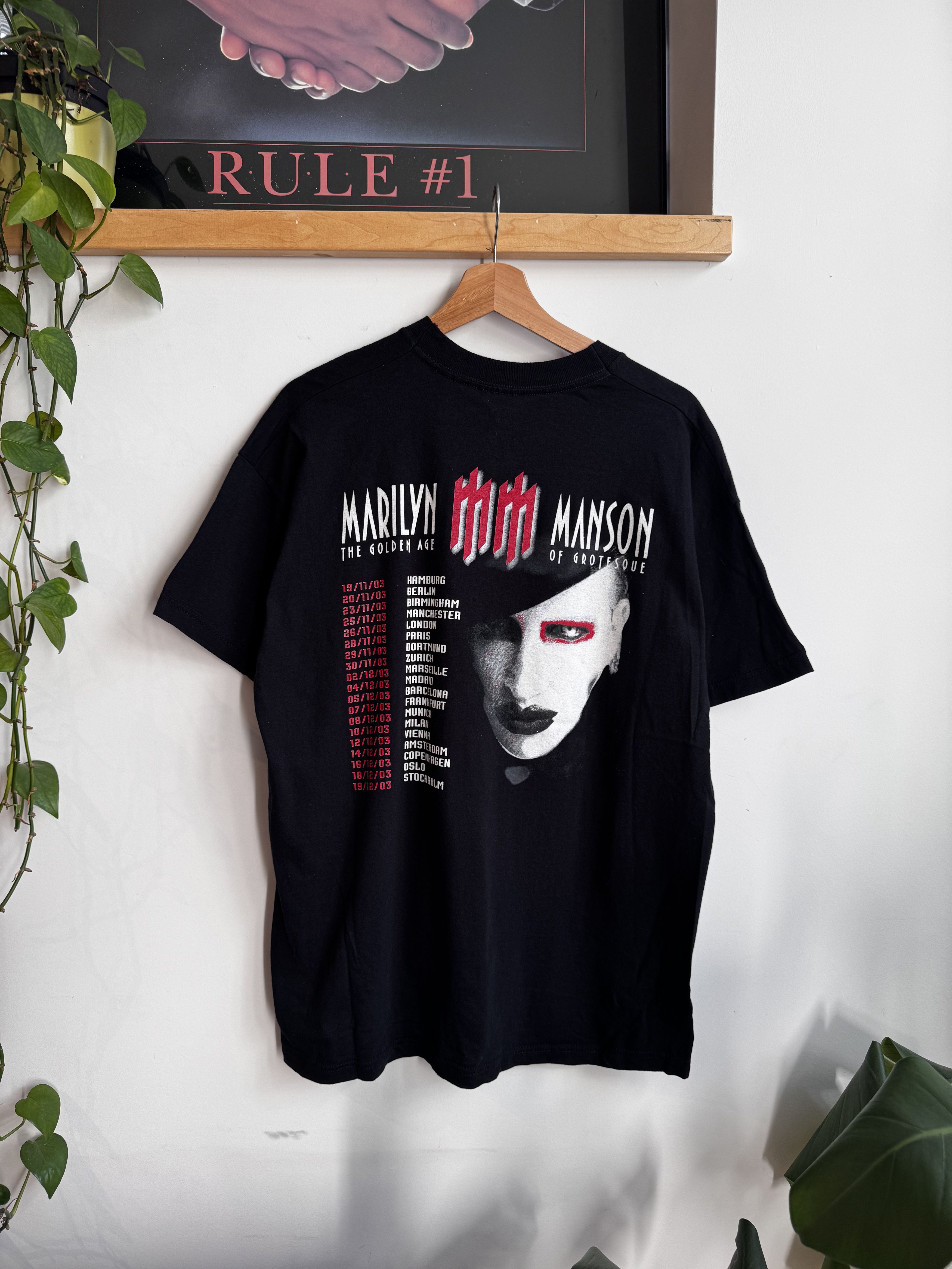 Marilyn Manson 2003 Marilyn Manson Euro Tour T Shirt Size XL Size US XL / EU 56 / 4 - 2 Thumbnail