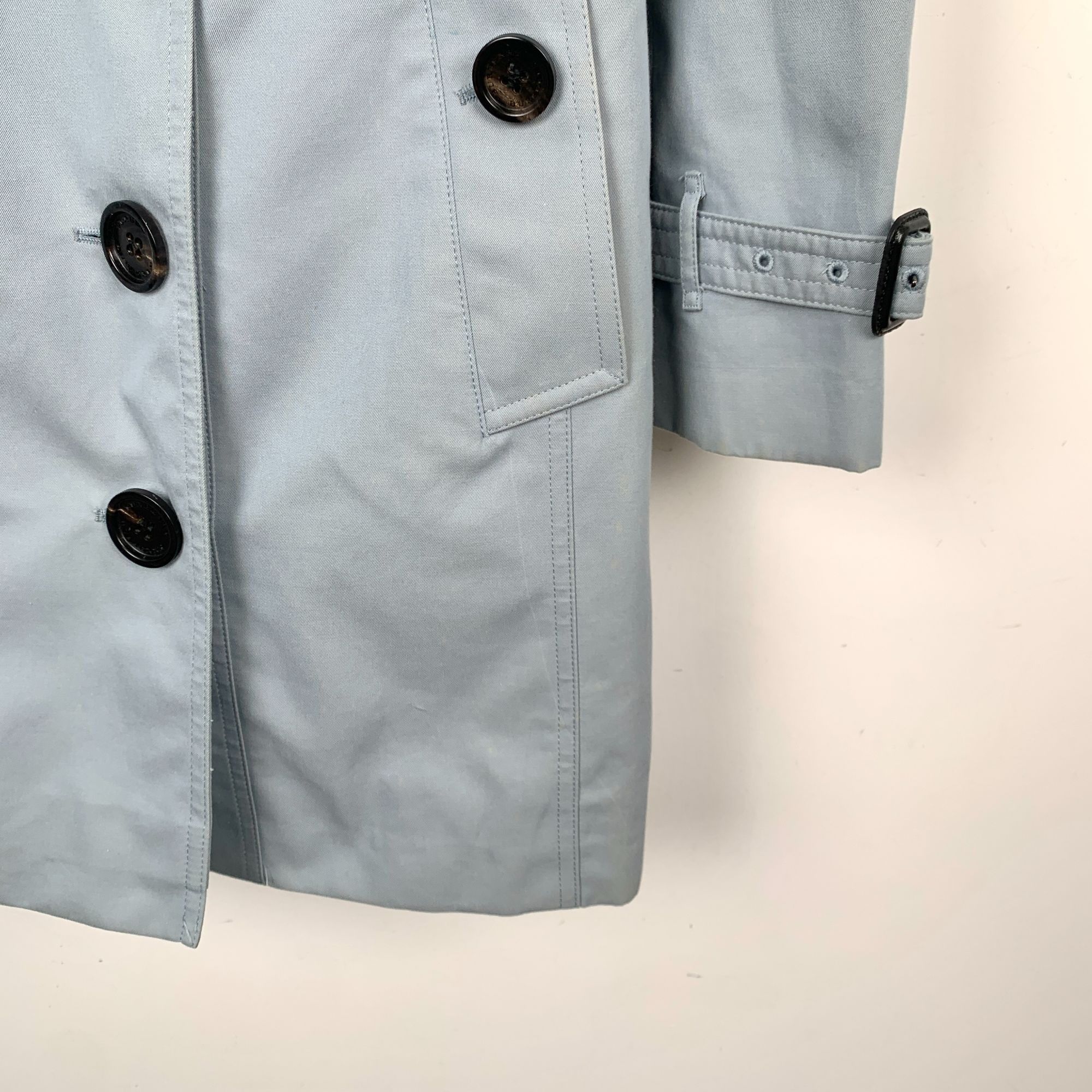Burberry H9258 Womens Double-Breasted Light Blue Trench Coat With Bel Size S / US 4 / IT 40 - 5 Thumbnail