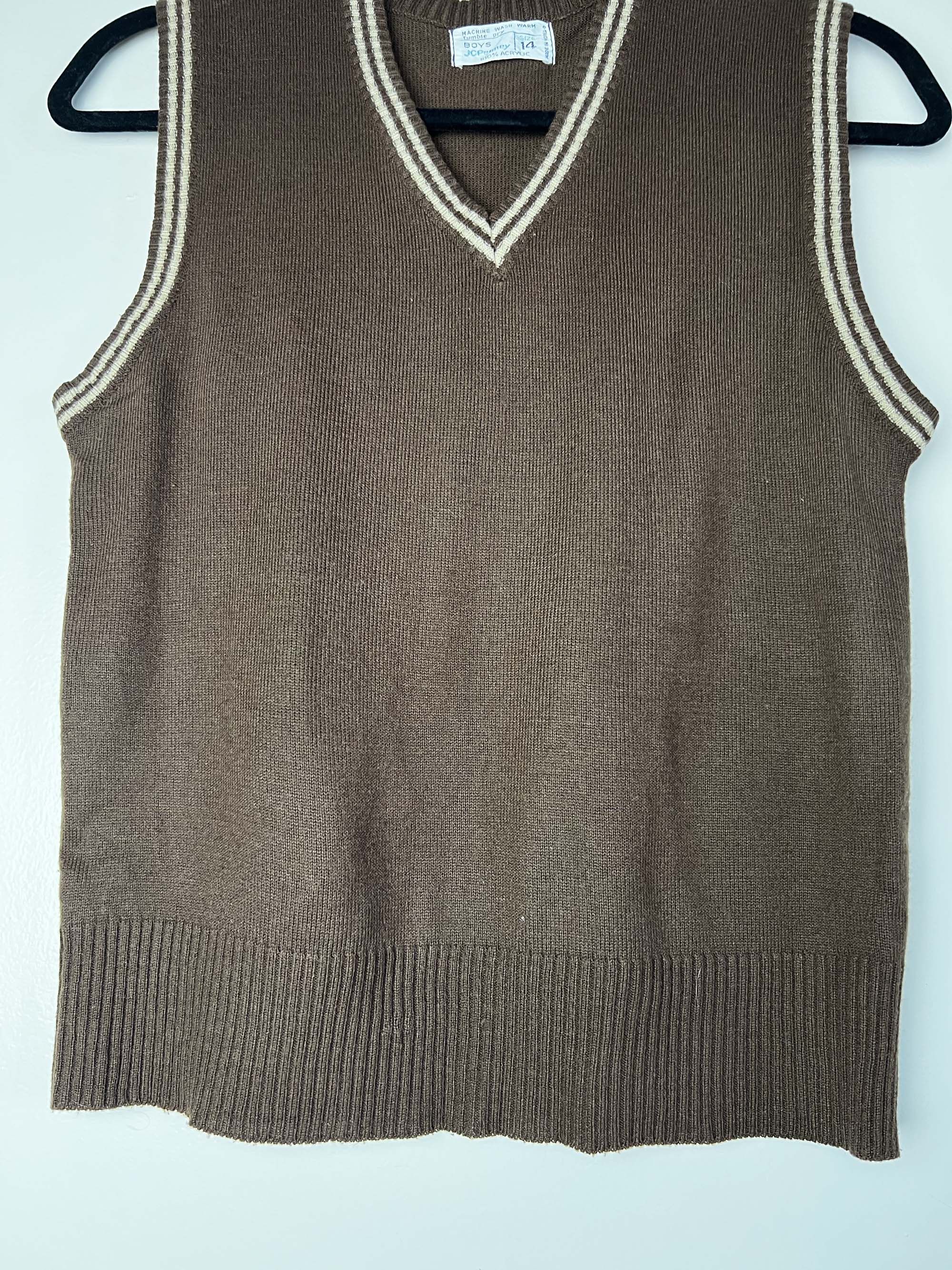 JCPenney Vintage 1970's JC Penny Boys Pullover Sweater Vest Size US XS / EU 42 / 0 - 7 Thumbnail