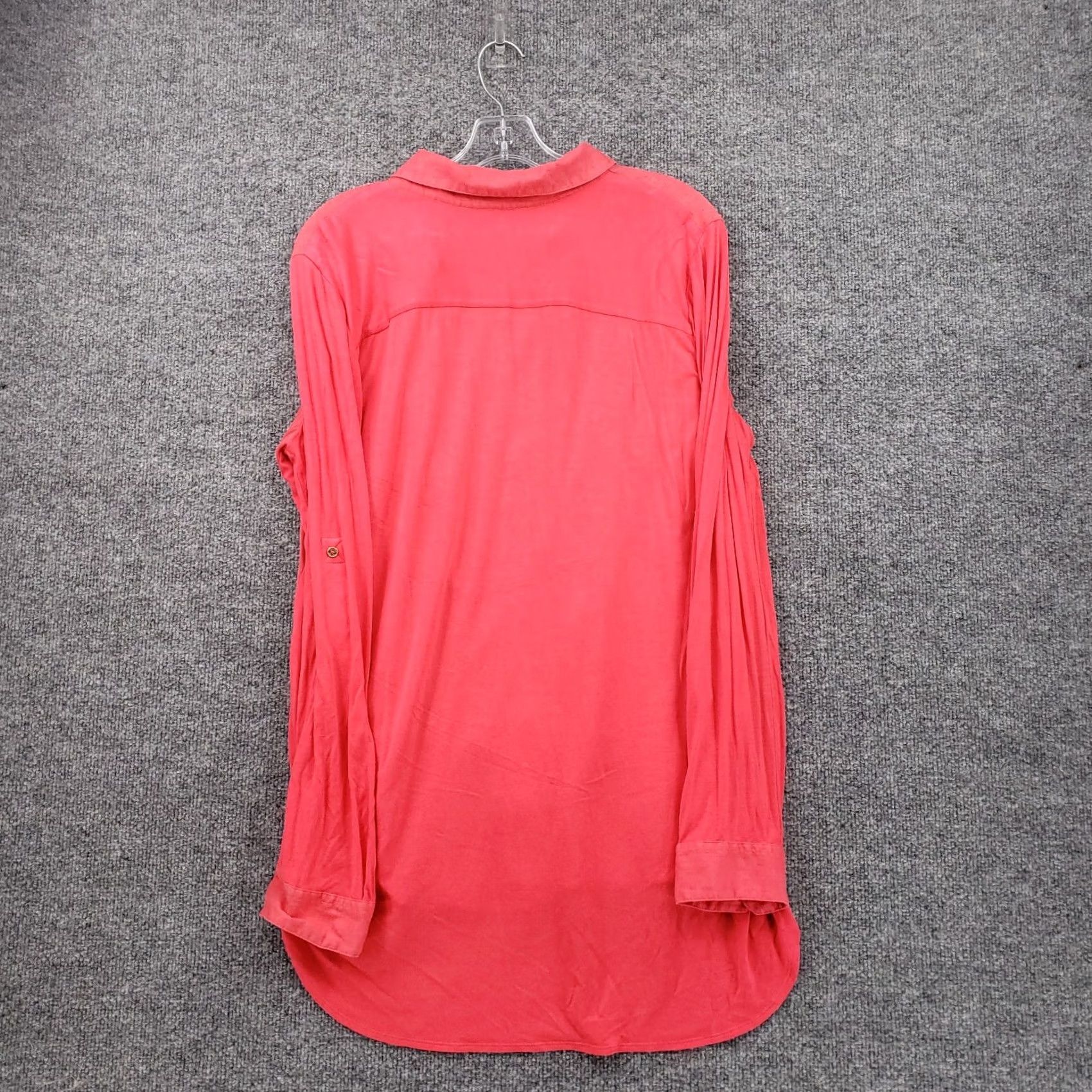 Calvin Klein Calvin Klein Shirt Womens 20 Plus Red Button-Up Tunic Long Sleeves Hi-Low Size 3XL / US 20-22 - 2 Thumbnail
