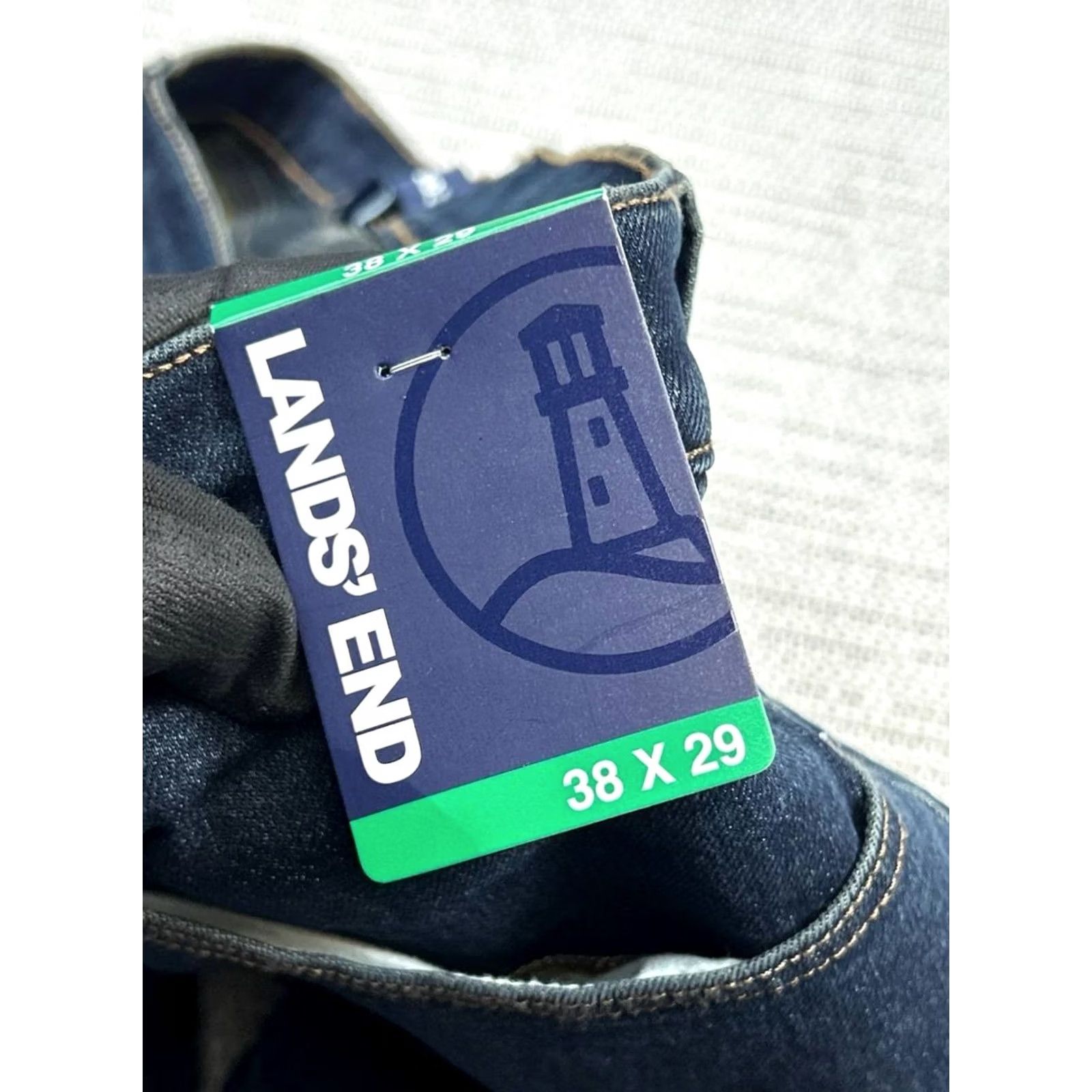 Lands' End Lands' End Jeans Men 38 Blue Denim Straight 5-Pocket Regular Rise Mid Lined 38x29 New Size US 38 / EU 54 - 6 Thumbnail