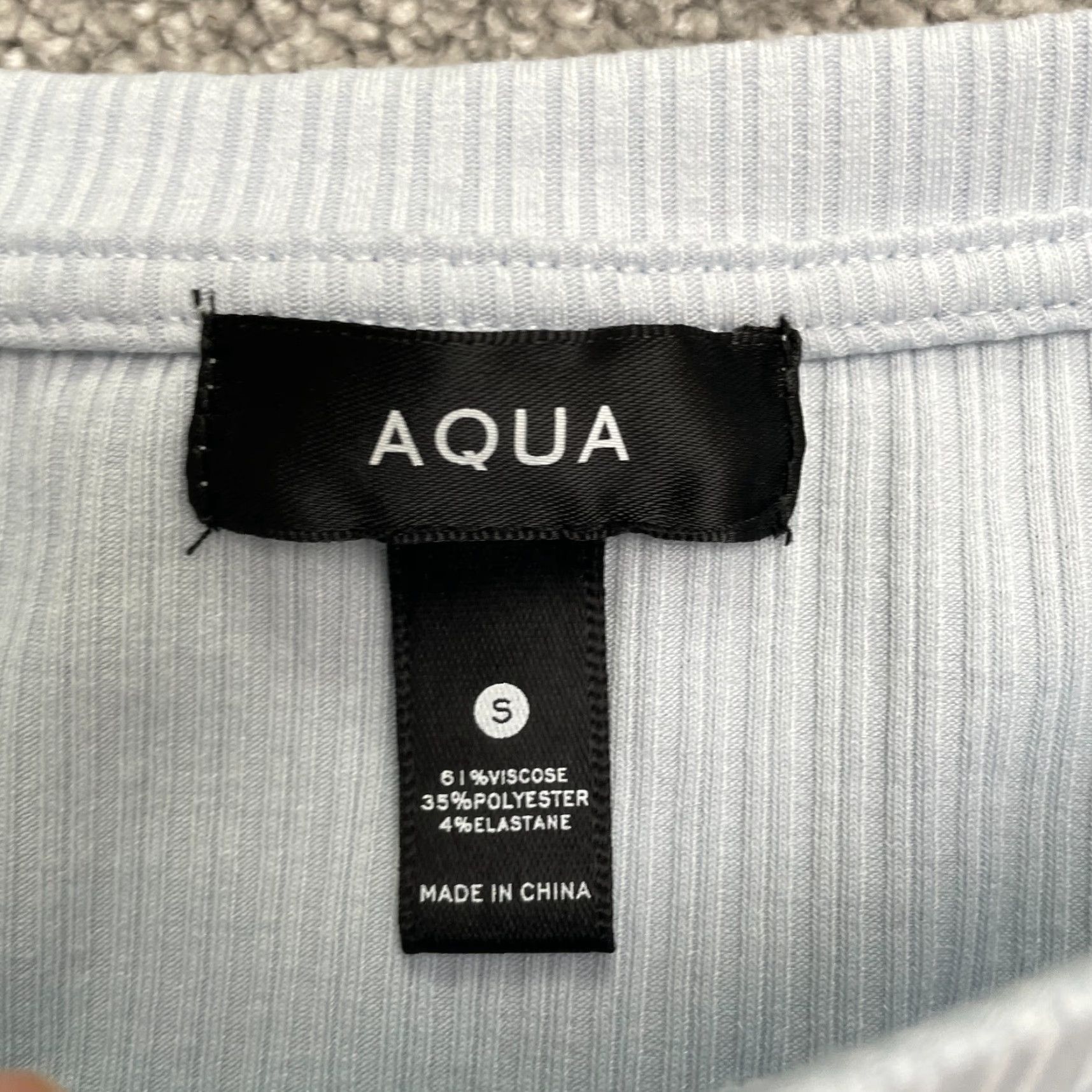 AQUA Aqua Cropped Top WOmens Small Pastel Blue Short Sleeve Casual By Bloomingdale's Size S / US 4 / IT 40 - 5 Thumbnail