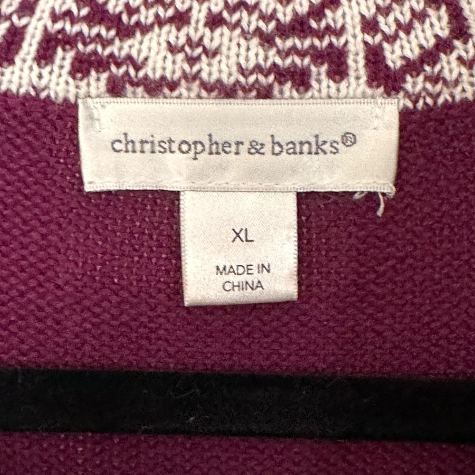 Vintage Vintage Christopher & Banks Purple Holiday Half Zip Sweater Size XL / US 12-14 / IT 48-50 - 4 Thumbnail