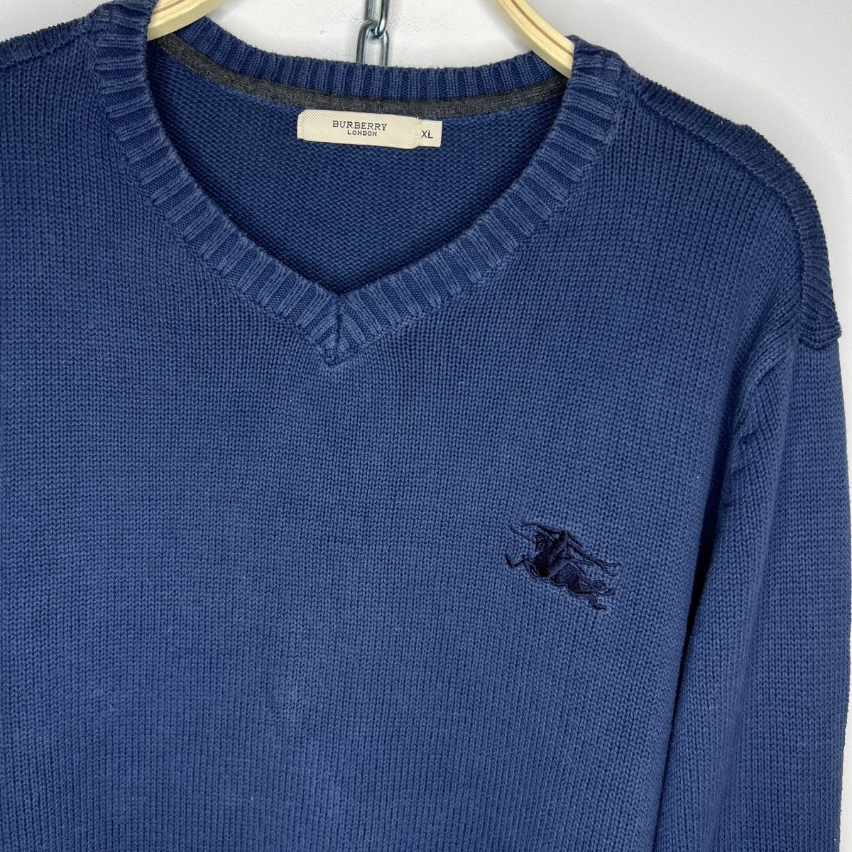 Burberry × Vintage Burberry vintage Navy sweater jumper Size US XL / EU 56 / 4 - 4 Thumbnail